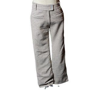 Jessica by Christopher 90s Brown & Tan Houndstooth Low Rise Flares Medium